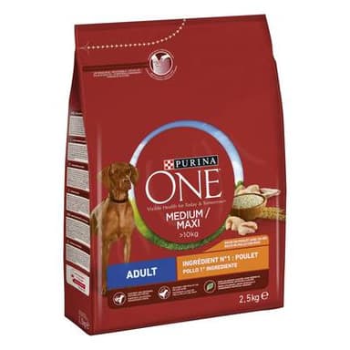 Purina - One Croquettes Poulet Riz pour Chien moyen et grand adulte, 2,5kg
