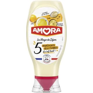 Amora Mayonnaise de Dijon 5 ingrédients en Flacon Souple Squeeze Top Down, 400g