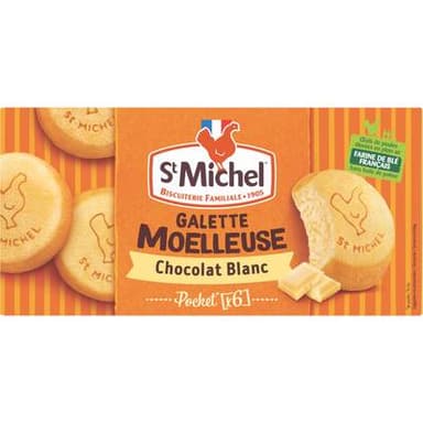 St Michel Galettes moelleuses chocolat blanc, 180g