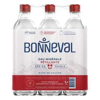 Bonneval Eau minérale naturelle gazeuse, 6x1L