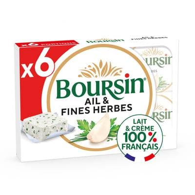 Boursin Fromage à tartiner Ail et fines herbes, 6 fromages - 96g