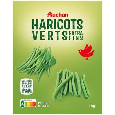 Auchan Haricots verts extra-fins, 1kg