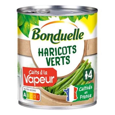 Bonduelle Haricots verts extra-fins cuits à la vapeur, 440g
