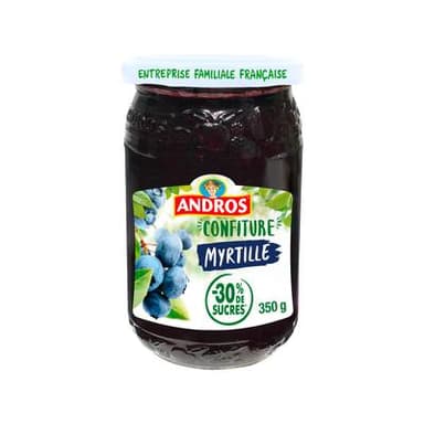 Andros Confiture allégée de myrtille, 350g