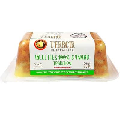 Terroir de Caractère Rillettes Pur Canard de Tradition, 250g