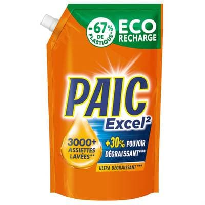Paic Recharge Liquide Vaisselle Excel Ultra Dégraissant, 900ml