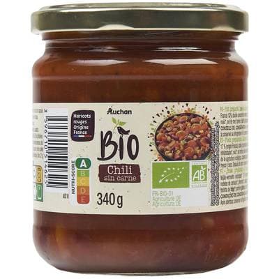 Auchan BIO Chili sin carne Bio, 340g