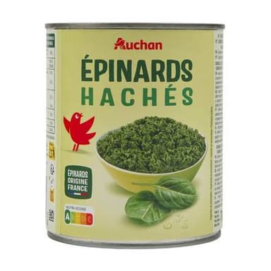 Auchan Epinards Hâchés, 795g