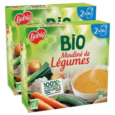 Liebig Soupe Mouliné de Légumes Bio, Lot de 2 - 2x30cl