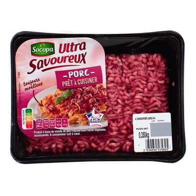 Socopa - L'Ultra Savoureux Haché de Porc Prêt à Cuisiner, 350g