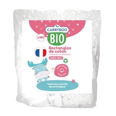 Carryboo Family Pads de Coton 100% Bio Format familial., 180 pièces
