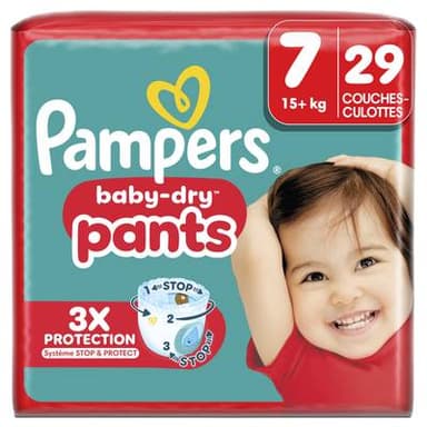 Pampers Babydry Pants Couches Culottes Bébés Baby-dry Pants T7 15+kg, 29 couches culottes