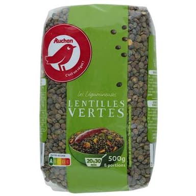 Auchan Lentilles vertes, 500g