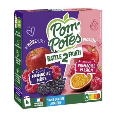 Pom Potes Compote battle 2 fruits, 4x90g
