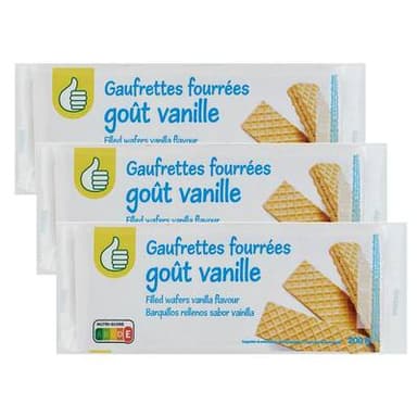 Pouce Gaufrettes fourrées goût vanille, Lot de 3x200g