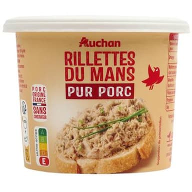 Auchan Rillettes du Mans Pur Porc, 220g
