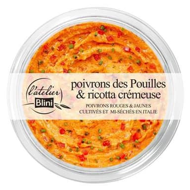 Atelier Blini Poivrons des Pouilles & Ricotta Crémeuse, 140g