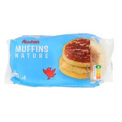Auchan Muffins Nature, 4 muffins - 250g