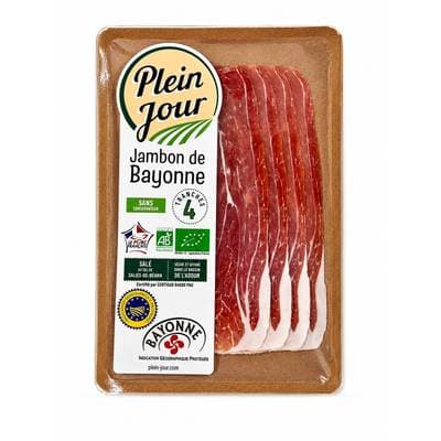 Plein Jour Jambon de Bayonne Bio, 4 tranches - 70g