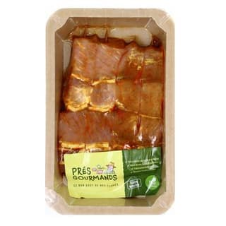 Prés Gourmands Brochettes de Porc Marinées, Bio, 4 brochettes - 300g