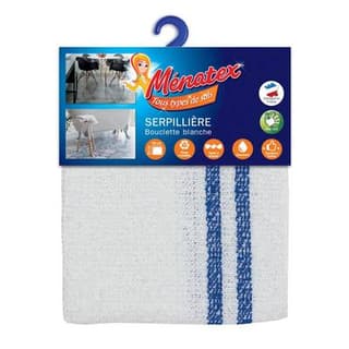 Ménatex Serpillière bouclette blanche, 50 x 60 cm