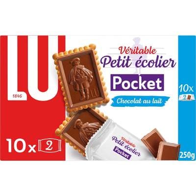 Lu Petit écolier Pocket chocolat au lait, 20 biscuits - 250g