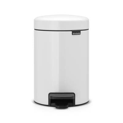 Brabantia Poubelle à pédale NewIcon Blanche, 3 Litres