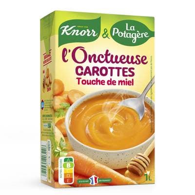 Knorr & La Potagère Soupe Onctueuse Carottes et Miel Soupe liquide en brique familiale, 1L