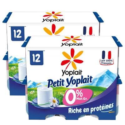 Yoplait Fromages frais 0%mg, Lot de 2 - 12x60g