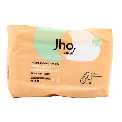 JHO Serviettes Post-Partum, 10 serviettes