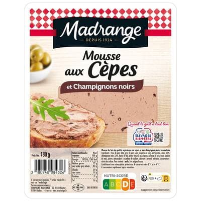 Madrange Mousse aux cèpes et champignons noirs, 180g