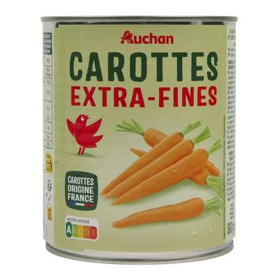 Auchan Carottes extra fines, 530g