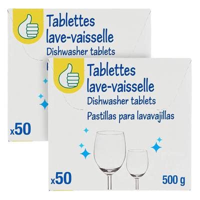 Pouce Tablettes lave-vaisselle, Lot de 2x50 tablettes