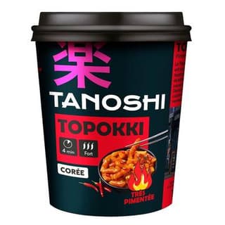 Tanoshi - Corée Topokki recette originale - Gâteau de riz avec sauce pimentée en cup, 175g
