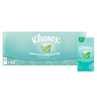 Kleenex Mouchoirs Menthol Eucalyptol Respirer, 10 étuis