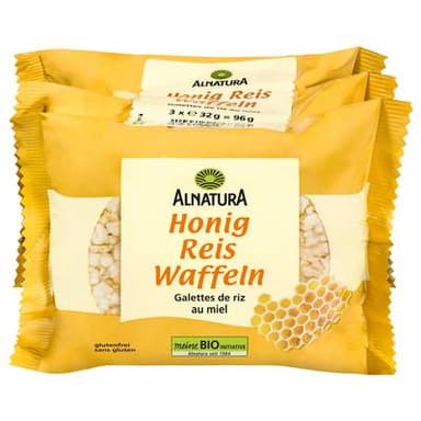 Alnatura Galettes de riz au miel bio sans gluten, 96g