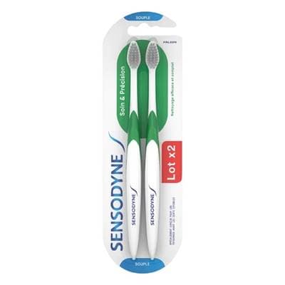 Sensodyne Brosses à dents soin et précision, 2 pièces