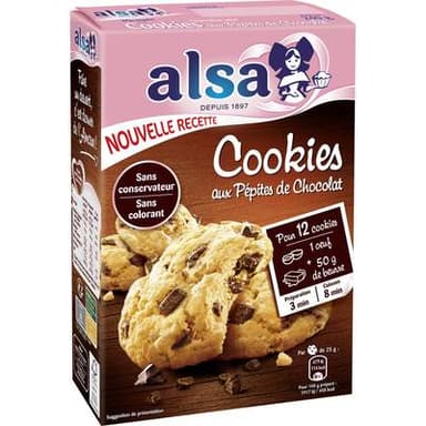 Alsa Préparation pour cookies pépites de chocolat, 240g