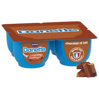 Danette Crème dessert chocolat au lait, 4x125g