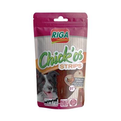 Riga Chick'Os Lamelles de poulet- Friandise Récompense pour chien, 100g