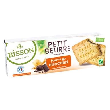 Bisson Petit beurre bio fourré au chocolat, 197g