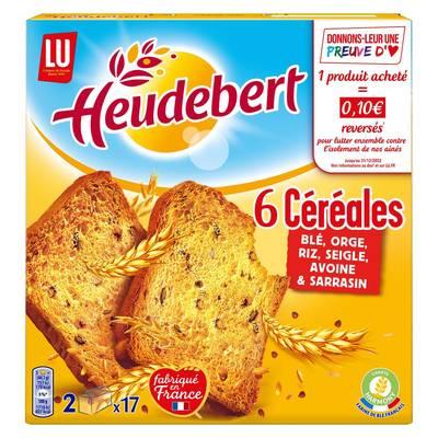 Heudebert - Biscottes 6 céréales, 2x17 tranches