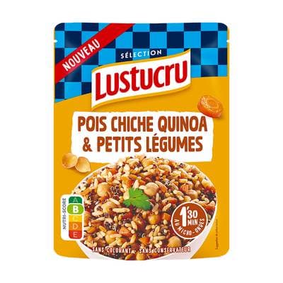 Lustucru Pois Chiche Quinoa et Petits Légumes en sachet micro-ondable, 220g