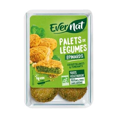 Evernat Palet de Légumes Epinard Bio, 4x45g