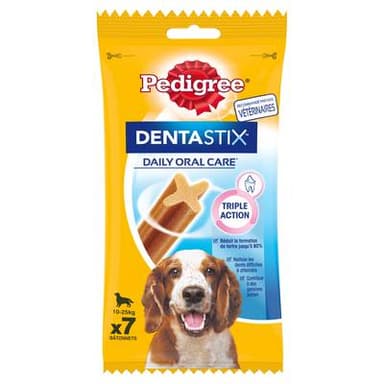 Pedigree Dentastix Daily Oral Care - Bâtonnets Hygiène Bucco-Dentaire pour moyen chien x7, 180g