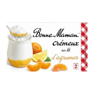 Bonne Maman Yaourt brassé sur lit d'agrumes, 2x125g