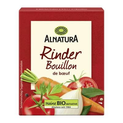 Alnatura Bouillon Cube boeuf sans sucres ajoutés bio  - 6 cubes, 6x11g