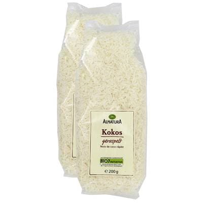 Alnatura Noix de coco râpée bio, Lot de 2x200g