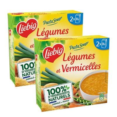 Liebig Légumes et Vermicelles Soupe liquide en brique individuelle, Lot de 2 - 2x30cl