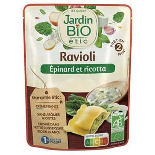 Jardin Bio Etic Ravioli Epinard Ricotta Bio, 250g